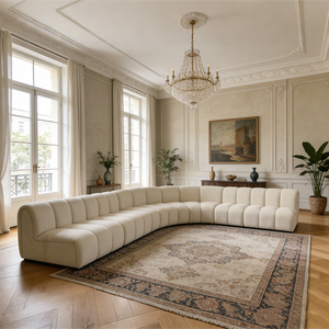 Canapé modulaire en tissu bouclé courbé moderne, grand canapé en forme de U, ensemble de meubles de salon, villa de luxe, hôtel - Product Image 2