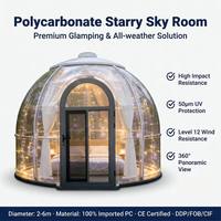 Dôme géodésique de luxe pour l'extérieur, tente transparente pour le glamping, vue panoramique à 360 degrés, idéale pour les centres de villégiature et les restaurants