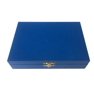 Boîte à thé en bois bleue à 16 compartiments avec séparateurs amovibles Boîte de rangement en bois personnalisée en plusieurs couleurs Boîtes à bijoux souvenirs - Product Image 1