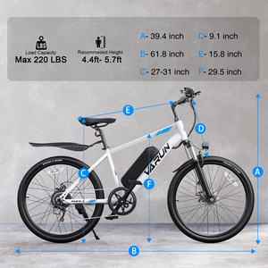 Vélo électrique de montagne VARUN à faible MOQ, autonomie de 50 km, vélo électrique 24 pouces, 250 W, trajets urbains, femmes, entrepôt UE - Product Image 6