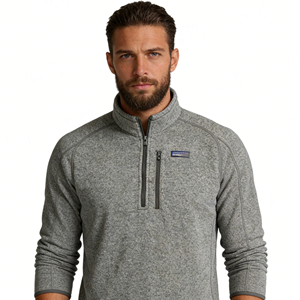 Chaqueta de forro polar de poliéster OEM para hombre, cuello simulado con media cremallera, cálida, para uso exterior - Product Image 1