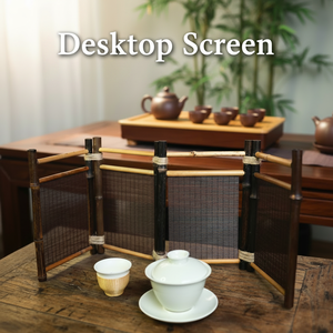 Table de thé Zen en <span class=keywords><strong>bambou</strong></span> 100% naturel, style vintage, décoration de bureau orientale, cloison de table à 2 volets, durable - Product Image 1