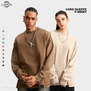 Camiseta de <span class=keywords><strong>Manga</strong></span> <span class=keywords><strong>Larga</strong></span> Lavada al por Mayor, Camiseta de <span class=keywords><strong>Manga</strong></span> <span class=keywords><strong>Larga</strong></span> Personalizada de Alta Calidad para <span class=keywords><strong>Hombre</strong></span> - Product Image 2