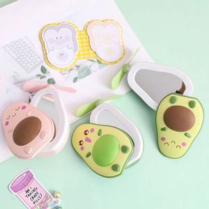 Mini Multifunctional LED Makeup <b>Mirror</b> and Fan 2 in 1 Integrated Cute Avocado Shaped Practical Portable USBCharging <b>Handheld</b> Fan - Product Image 1