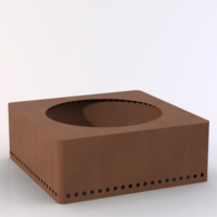 Brasero rustique en acier Corten couleur rouille pour bois de chauffage sec, personnalisable en gros, avec tiroir