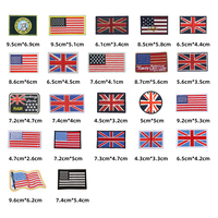 Offre Spéciale – Écussons Brodés Thermocollants Ronds et Rectangulaires avec Drapeaux Nationaux d'Australie, des États-Unis et du Royaume-Uni pour Vêtements