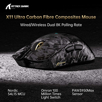 Souris de jeu sans fil ATTACK SHARK X11 ULTRA en fibre de carbone, 3 modes, 8K PAW3950MAX