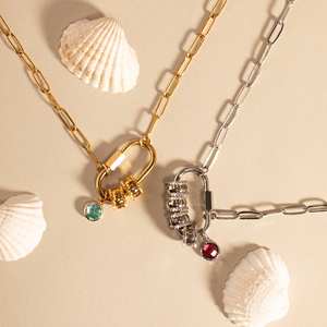 <span class=keywords><strong>Collana</strong></span> con Ciondolo Moschettone da Donna <span class=keywords><strong>Collana</strong></span> Fai-da-Te con Ciondolo Lucchetto e Pietra Portafortuna Gioiello Personalizzato Idea Regalo <span class=keywords><strong>per</strong></span> <span class=keywords><strong>Lei</strong></span> - Product Image 3