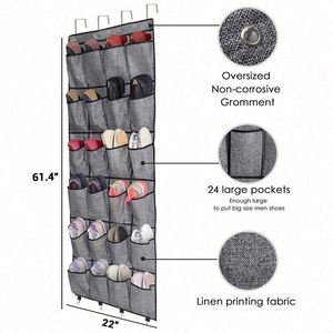 The Door Shoe Organizer 24 <b>Large</b> Fabric Pocket Closet Accessory Storage Hanging Shoe Hanger - Product Image 4