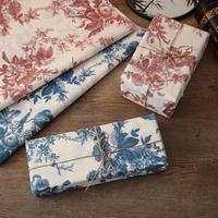 Kertas Pembungkus Kado Sekali Pakai Motif Bunga Korea, Kertas Pembungkus Buket Satu Sisi Berlapis PE untuk Stiker