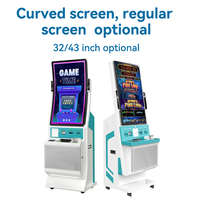 Terminal de billet de kiosque de caisse d'amusement de jeu d'adresse avec le scanner de code barres de distributeur d'argent
