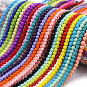 En Stock, Cuentas de Vidrio de 4mm, Más de 31 Colores, MOQ 1 Hilo, Cuentas de Vidrio Macaron de Color Sólido para Fabricación de Joyería DIY, Venta al Por Mayor - Product Image 1