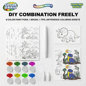 Ensemble de peinture colorée magique, kit d'art avec tampons et pinceaux lavables, jouet de coloriage DIY sûr pour les enfants de 3 ans et plus, pour jouer en extérieur - Product Image 2