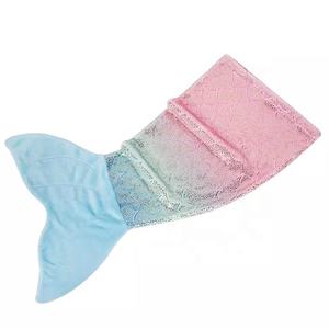 Franela con patrón clásico para todas las estaciones, blankets de cola de sirena con lentejuelas para dormir, para niños y adultos - Product Image 2