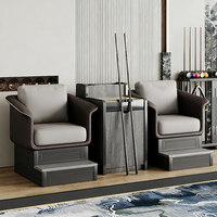 Ensemble de fauteuils de salon en cuir PU de luxe pour appartements, salles de billard, mobilier de loisirs commercial haut de gamme