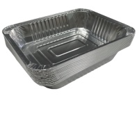 Venta de Tiktok, contenedor de mesa de vapor profundo desechable de medio tamaño, bandejas para asar, 9x13 sartenes de papel de aluminio con tapa