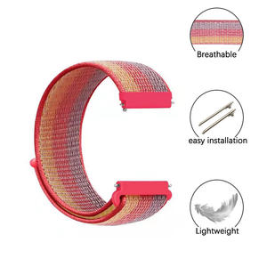 Correa de Reloj de Nailon con Velcro de 20 mm y 22 mm, Transpirable y Duradera, para Samsung Galaxy Watch 4/5/6/7, <span class=keywords><strong>Huawei</strong></span> <span class=keywords><strong>GT3</strong></span> - Product Image 4