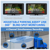Système de moniteur de caméra de recul 10.1 pouces HD Vision nocturne AHD Écran tactile de vidéosurveillance de véhicule 1080P pour voitures/camping-cars/autobus/camions