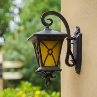 Lampe murale extérieure rétro de style européen, étanche, LED, en aluminium, pour jardin, villa, porte, balcon, utilisation extérieure