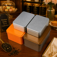 Boîte en métal rectangulaire, deux tailles, couleur personnalisée, pour le stockage du thé, des bonbons, emballage cadeau