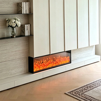 Cheminée électrique européenne à 7 couleurs LED, fonctionnement en anglais, chauffage mural pour usage domestique et hôtelier, classe énergétique