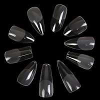 Embouts d'ongles en Gel doux longs Stiletto 504 pièces couverture complète transparent pré-buff PMMA faux pressoir sur embouts d'ongles en Gel pour Salons de manucure