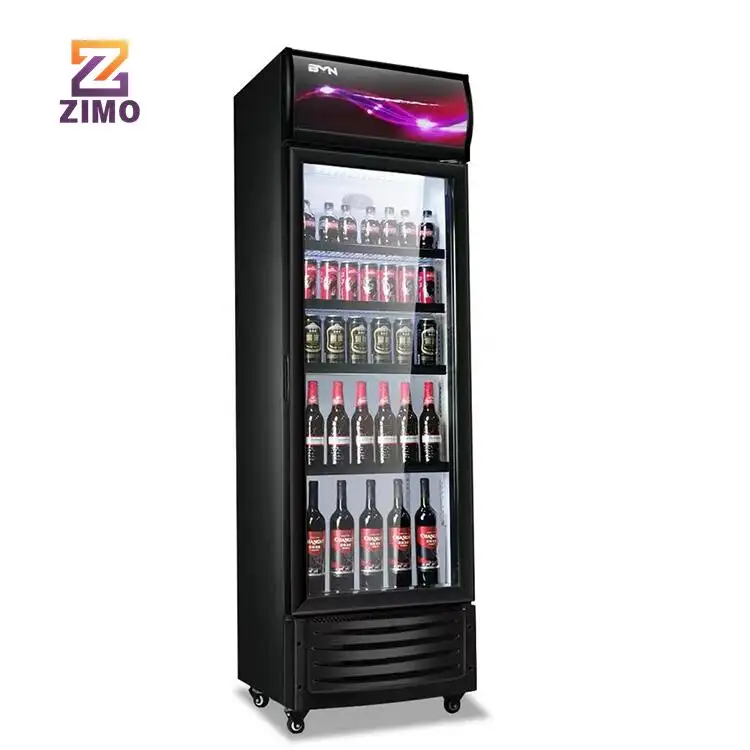 Refrigerador vertical para bebidas, escaparate de vidrio comercial de una puerta