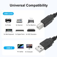 Câble d'imprimante USB2.0, USB-A mâle vers USB-B 2.0 mâle, cordon en amont compatible avec les lecteurs de disques durs externes, les scanners, les imprimantes