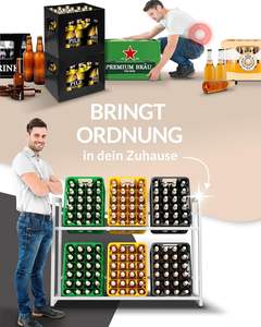 Metal Six Pack Holder 2 Hooks Freestanding Height Adjustable <strong>Drinks</strong> <strong>Crate</strong> Shelf for Beer <strong>Drinks</strong> - Product Image 3