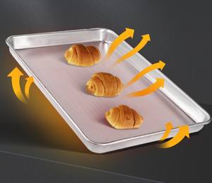 Lot <span class=keywords><strong>de</strong></span> 2 plaques <span class=keywords><strong>de</strong></span> <span class=keywords><strong>cuisson</strong></span> commerciales en aluminium, demi-<span class=keywords><strong>plaque</strong></span>, écologiques, sans revêtement, épaisseur 1,0 mm, pour pâtisseries sucrées/salées et plats <span class=keywords><strong>de</strong></span> fête - Product Image 3