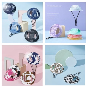 Cappello da sole da esterno estivo carino cane visiera protezione solare cappello da viaggio per cani in cotone traspirante <span class=keywords><strong>con</strong></span> foro per cane gatto - Product Image 5