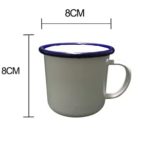 USA WAREHOUSE DDP SHIPMENT LOW MOQ enamel mug cheap mug enamel 8*8cm 12oz mugs sublimation custom logo promotional enamel cup