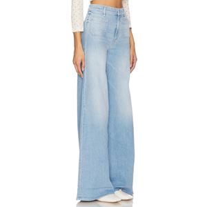 Vaqueros Anchos de Moda Nueva al por Mayor, Color Azul Cielo, Tiro Medio-Bajo, Lavados, de Pierna Ancha para Mujer - ¡Altamente Recomendados! - Product Image 2