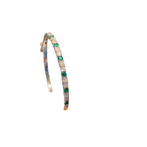 Wholesale Waterproof Jewelry Eco-friendly <b>Copper</b> Micro Pave Emerald Green Zircon <b>Bangle</b> for Vibrant Party Looks - Product Image 2