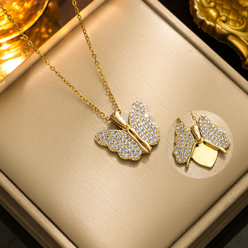 gold butterfly necklace