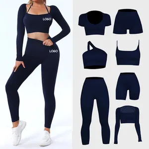 Benutzer definierte Logo Plus Size Gym Fitness-Sets für Erwachsene Frauen Sportswear Workout Kleidung Leichtathletik Active wear Yoga-Set für Frauen