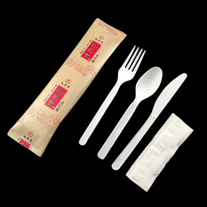 Econewleaf 7 inch phân hủy sinh học compostable dùng một lần thiết lập dao kéo cpla bột bắp PLA bên Dã Ngoại mẫu miễn phí dao muỗng - Product Image 6