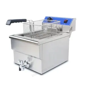 Electric commercial fryer 191V constant temperature frying machine 19L chicken chips fried string stall fried snack equipment