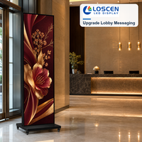 Display LED Sottile per Poster, Totem Digitale da Pavimento per Segnaletica nei Centri Commerciali