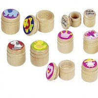 Boîte à dents de bébé en bois massif avec logo et emballage personnalisés, souvenir de dessin animé