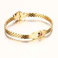 Nouveaux bracelets tendance en pierre noire avec chiffres romains pour femmes et hommes, bracelets creux de style montre pour hommes