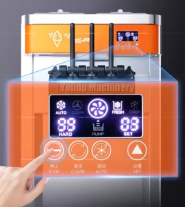 Machine à glace molle verticale de haute qualité avec écran tactile LCD, machine à glace commerciale avec 3 saveurs - Product Image 6