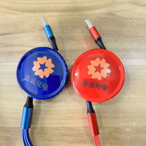 Câble de charge multifonction 3-en-1 rétractable pas cher avec logo personnalisé, 1,5 m, micro USB, multi USB, type C - Product Image 3