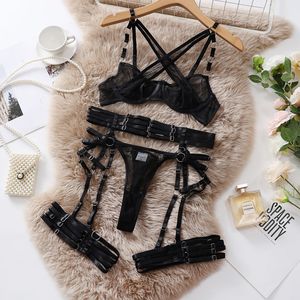 Nuevo Producto: Conjunto de Lencería Sexy para Mujer de Tres Piezas con Diseño Cruzado, Efecto Reductor y Acabado de Alta Calidad - Product Image 5