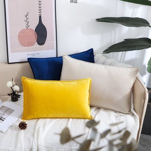 Velvet <b>Throw</b> Pillow <b>Cover</b> Rectangle Solid Color Washable Home Decor <b>Sofa</b> Cushion Case Without Insert - Product Image 3