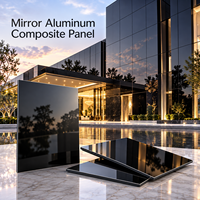 Panneau composite en aluminium miroir couleur or champagne de 4 mm, taille personnalisée, panneau ACM pour panneaux muraux décoratifs commerciaux