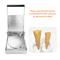 Machine à gaufres commerciale 1300W, machine à cônes à gaufres, système de contrôle électronique, machine à bols à gaufres pour gelato, certifiée CE
