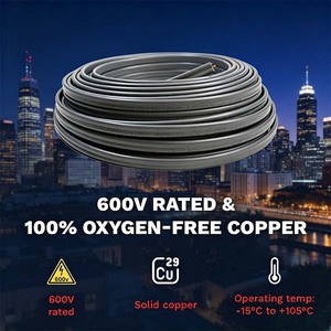 Câble d'alimentation souterrain UF-B en cuivre massif ou toronné 14 12 10 8 6 AWG, fil électrique pour enterrage direct extérieur - Product Image 2