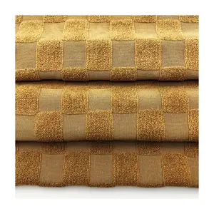 2023 Venda quente novo design quadriculado malha 100% poliéster sólida toalha jacquard terry biquíni tecido para maiô