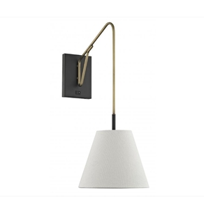 Big Size Brushed Nickel Iron Metal Material Wall Lamp with Cone Linen Lampshade Black Color Trim for Hotel Bedside Wall Decor - Product Image 5